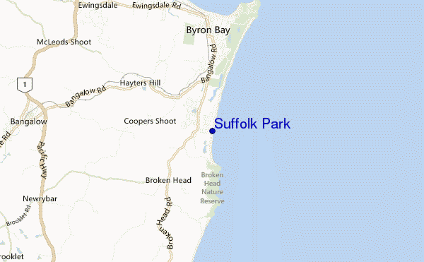 mappa di localizzazione di Suffolk Park