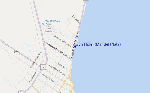mappa di localizzazione di Sun Rider (Mar del Plata)