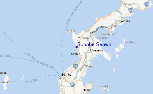 Sunabe Seawall Location Map