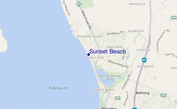 mappa di localizzazione di Sunset Beach