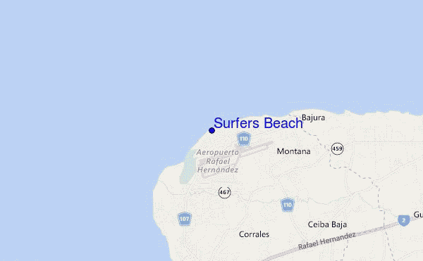 mappa di localizzazione di Surfers Beach