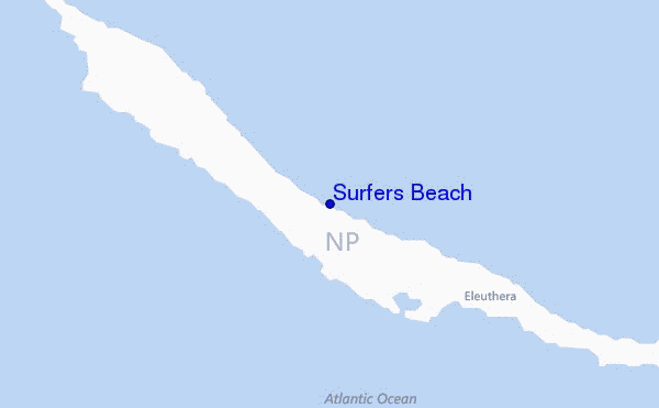 mappa di localizzazione di Surfers Beach