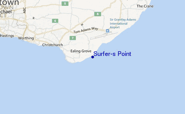 mappa di localizzazione di Surfer's Point