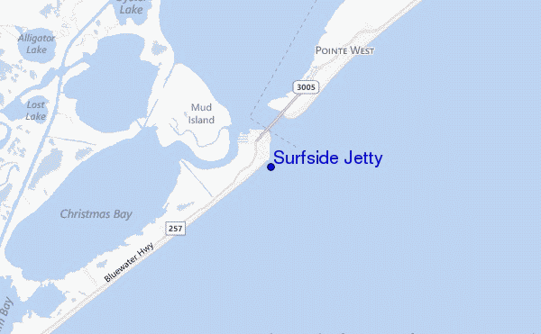 mappa di localizzazione di Surfside Jetty