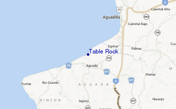 mappa di localizzazione di Table Rock