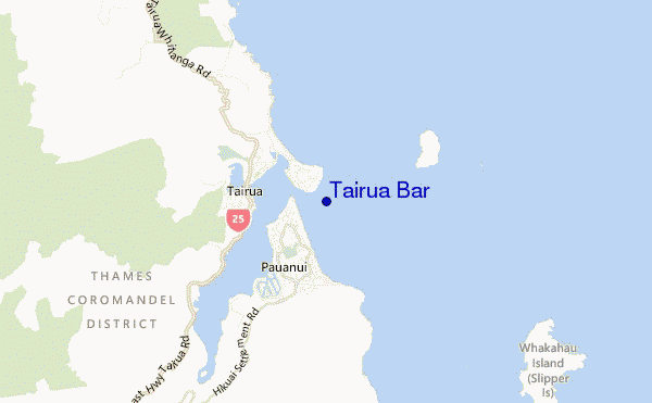 mappa di localizzazione di Tairua Bar