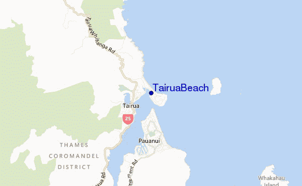 mappa di localizzazione di Tairua Beach
