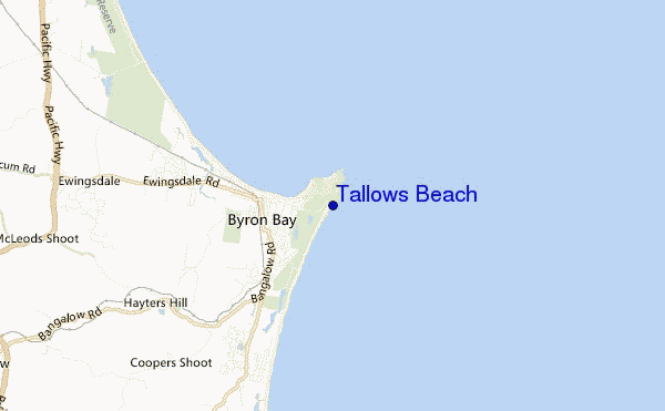 mappa di localizzazione di Tallows Beach