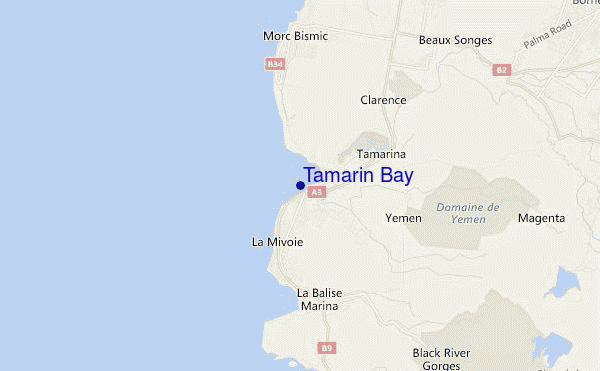 mappa di localizzazione di Tamarin Bay