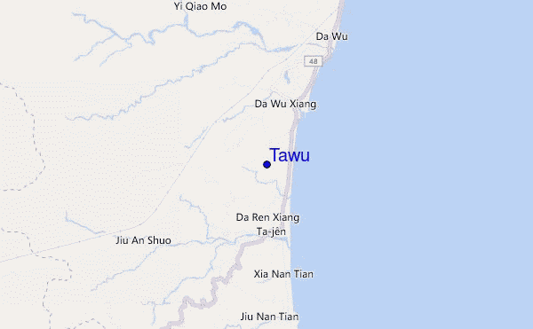 mappa di localizzazione di Tawu