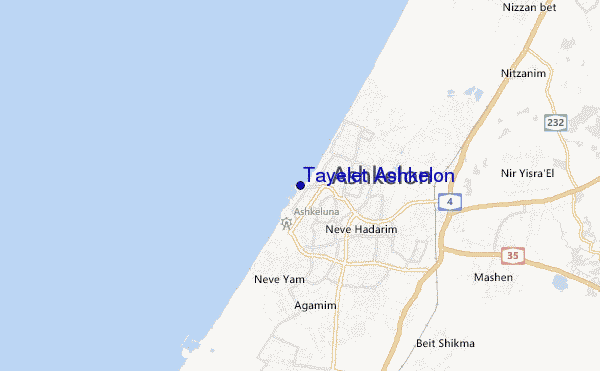 mappa di localizzazione di Tayelet Ashkelon