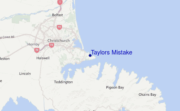 Taylors Mistake Location Map
