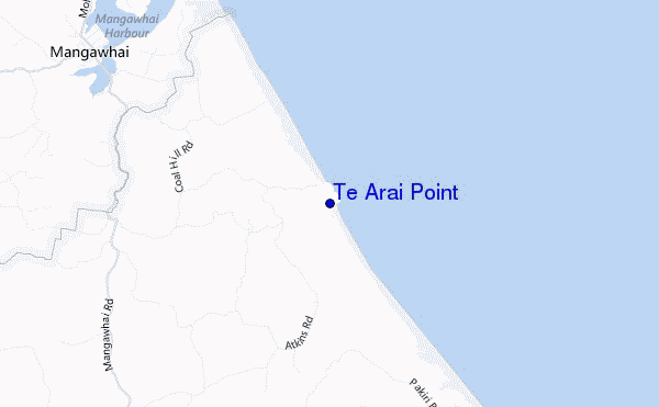 mappa di localizzazione di Te Arai Point