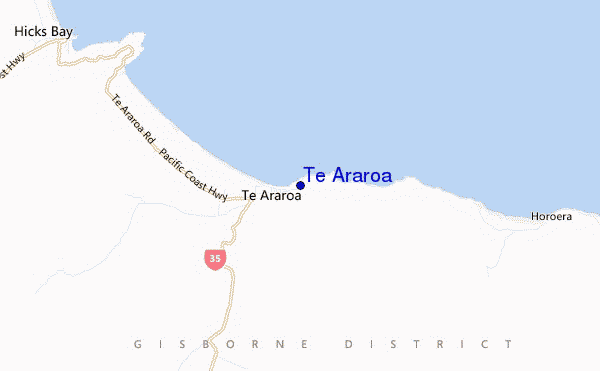 mappa di localizzazione di Te Araroa