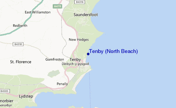 mappa di localizzazione di Tenby (North Beach)