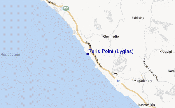 mappa di localizzazione di Teris Point (Lygias)