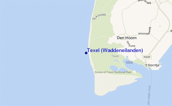 mappa di localizzazione di Texel (Waddeneilanden)