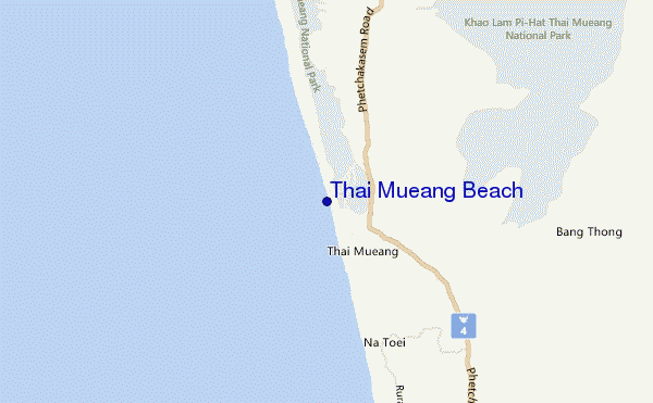 mappa di localizzazione di Thai Mueang Beach