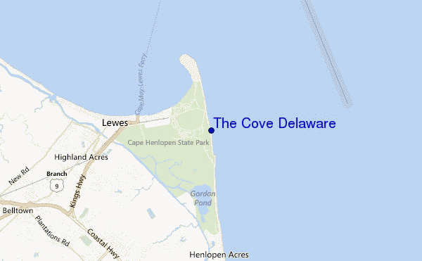 mappa di localizzazione di The Cove Delaware