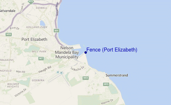 mappa di localizzazione di Fence (Port Elizabeth)