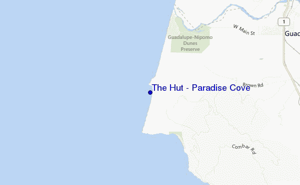 mappa di localizzazione di The Hut - Paradise Cove