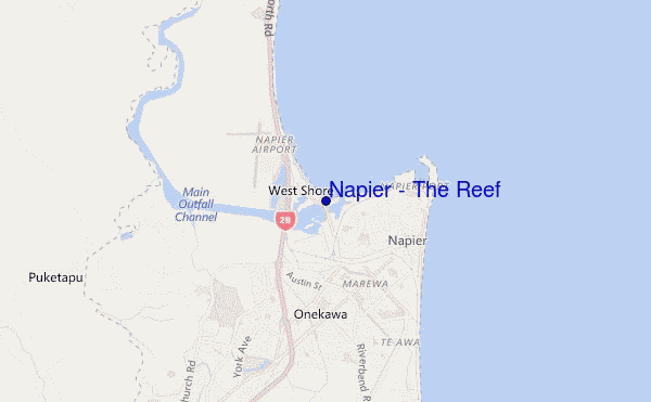 mappa di localizzazione di Napier - The Reef