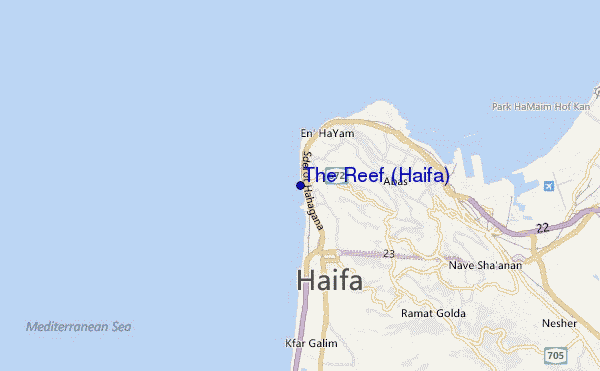 mappa di localizzazione di The Reef (Haifa)