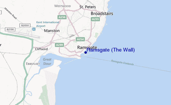 mappa di localizzazione di Ramsgate (The Wall)
