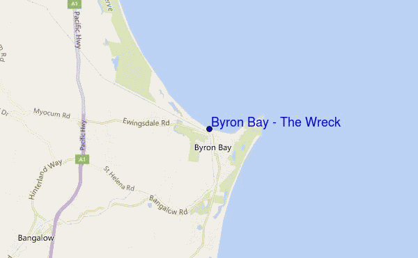 mappa di localizzazione di Byron Bay - The Wreck