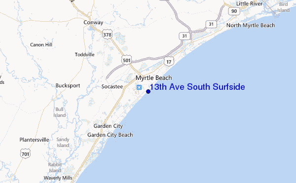 13th Ave South Surfside Location Map