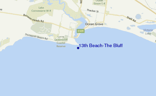 mappa di localizzazione di 13th Beach-The Bluff