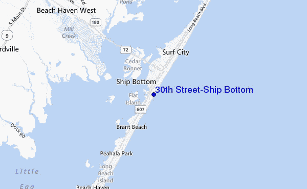 mappa di localizzazione di 30th Street/Ship Bottom