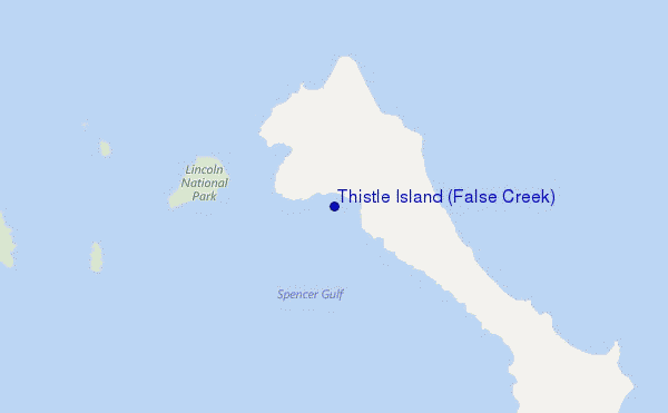 mappa di localizzazione di Thistle Island (False Creek)