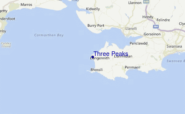 Three Peaks Location Map