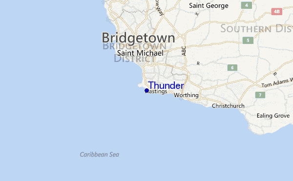 mappa di localizzazione di Thunder