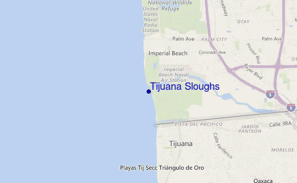 mappa di localizzazione di Tijuana Sloughs
