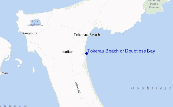 mappa di localizzazione di Tokerau Beach or Doubtless Bay