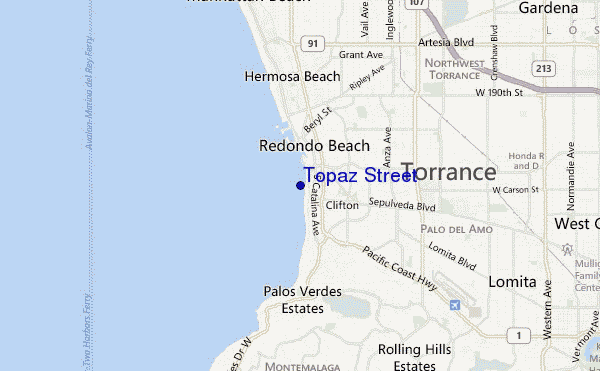 mappa di localizzazione di Topaz Street
