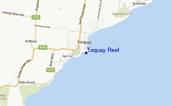 mappa di localizzazione di Toquay Reef