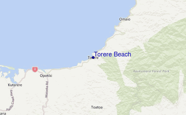 Torere Beach Location Map