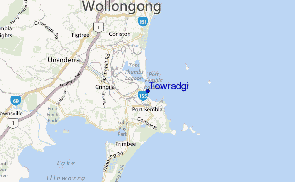 mappa di localizzazione di Towradgi