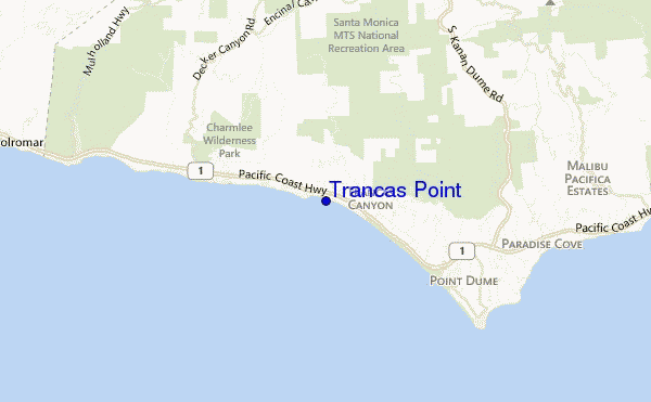 mappa di localizzazione di Trancas Point
