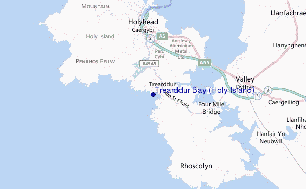 mappa di localizzazione di Trearddur Bay (Holy Island)