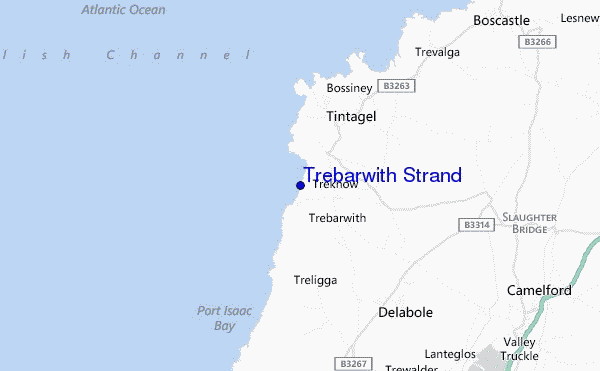 mappa di localizzazione di Trebarwith Strand