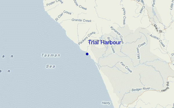 mappa di localizzazione di Trial Harbour