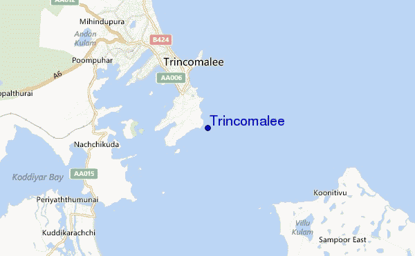 mappa di localizzazione di Trincomalee