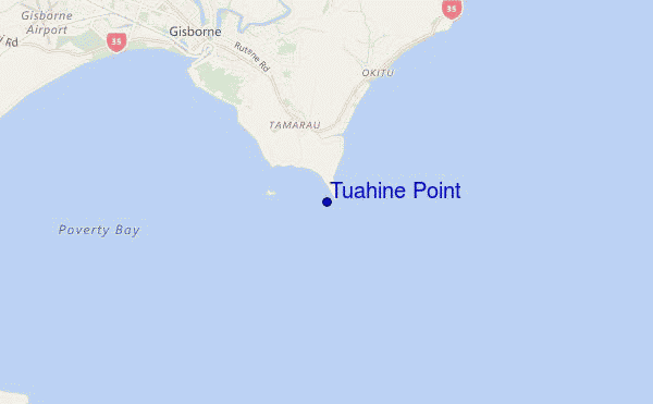 mappa di localizzazione di Tuahine Point
