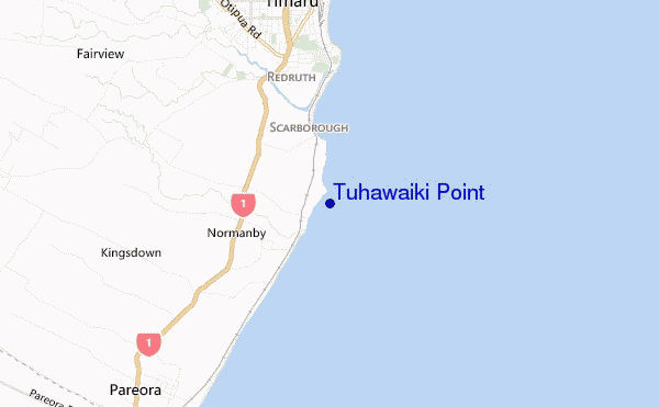 mappa di localizzazione di Tuhawaiki Point