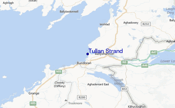 Tullan Strand Location Map
