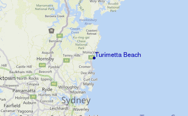 Turimetta Beach Location Map